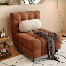 접이식 스펀지 쿠션 침대형 원룸 거실 겸용 코듀로이, 폭 80cm, 코듀로이 카멜 스펀지