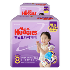 하기스 2024 맥스드라이 팬티형 기저귀 남여공용, 점보형 이상(3XL), 156매