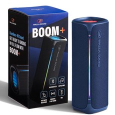 Walla Boom+ 휴대용 블루투스 스피커 - 20W 고출력 오디오 IP67 방수 TWS 페어링 USB-C 충전 8시간 재생 6.0 실내 실외용 디자인 그외 각종 571876, 블루