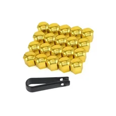 호환 자동차휠 너트 볼트 자동차 휠 캡 보호 녹슬지 않는 허브 17/19/21mm 타이어 나사 커버 외부 장식 20 개, [10] Plated Gold, [02] 19MM, 10 Plated Gold_02 19MM