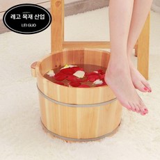 히노끼 편백나무 족욕통 마사지 사우나 족욕대야 카페, 높이 21cm단일 배럴