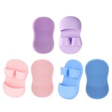 Nentment 6팩 페이스 스크러버 미니 페이셜 브러시 실리콘 워시 각질 제거 핑거 글러브 패드 핸드헬드 클렌징 도구 피부 관리용 딥 클린 블랙헤드 여드름 모공