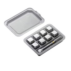 贈夾子 304不鏽鋼冰塊 環保冰塊 威士忌冰塊 冰石 冰球 食用304, 1個, 八顆組【附贈夾子】