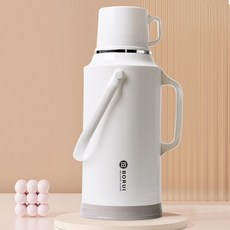 優選 新款熱水瓶 學生宿舍大容量保溫壺 家用玻璃內膽暖壺, 7140 Coco白【升級紅膽】, 1個