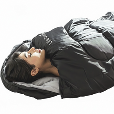 라이프컴바인 머미형 침낭 사계절 1인용 2.4kg, 1개, 블랙