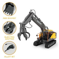 더블 E E568 RC 굴착기 17채널 116 3 IN 1 RC 엔지니어링 카 원격 제어 크롤러 트럭 합금 굴착기 크리스마스 선물, 1)E568 Excavator, 1개