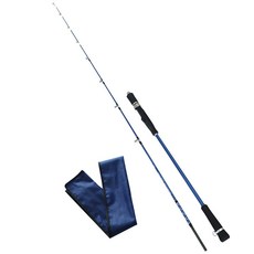 實心慢搖鐵板船釣竿 1.35m 1.5m 直柄槍柄 海釣竿 路亞竿 筏竿 軟絲竿 岸拋竿 旅竿 萬用竿, 藍精靈直柄(送頂環),1.35m