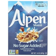 알펜 시리얼 14온스 무설탕 One 14 oz Alpen Cereal No Sugar Added, 396g, 1개
