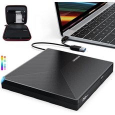 노트북용 오리진빌리브 외장 CDDVD 드라이브 노트북 데스크탑 PC용 USB 30 CD 버너 DVD 휴대용 플레이어 Mac Windows 087XP Linux OS 케이스, TP620 with RGB LED