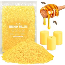 VIP왁스 옐로우 밀랍 펠릿 1LB 천연 양초 제조용 바디 스킨케어 DIY 립밤 및 비누 제조 용품, 1LB White