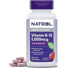 나트롤 비타민 B12 5000mcg 딸기맛 Natrol Vitamin B12 Fast Dissolve, 200정, 1개