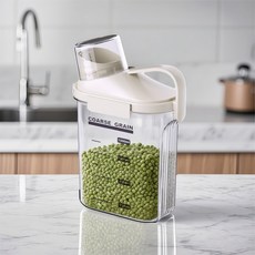 YEAAYE 밀폐 씨리얼 잡곡통, 1개, 크림 화이트