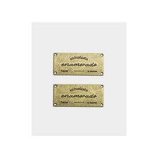 패션스타트 에나모라도 사각 금속라벨 앤틱골드 2개입, 멀티, 1개