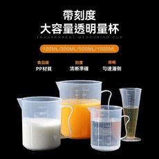 刻度毫陞小量杯 - 實驗量杯 盎司杯 透明塑料測量杯, 1個, 100毫陞,透明