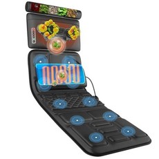 全身按摩墊 按摩床墊 按摩椅墊 可折疊收納 分區按摩 仿真人按摩 多檔位按摩, 黑色, 其他