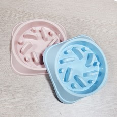 스토어-정유 애견애묘 강아지 슬로우식기 급체방지 그릇 슬로우식기업그레이드, 블루