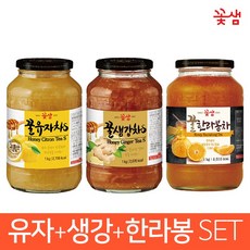 꽃샘 꿀유자차S +꿀생강차S +꿀한라봉 / 1KG x3병 / 3KG, 1개입