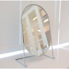 미드센츄리 모던 타원 탁상거울 화장대거울 메이크업거울, 타원 실버, 실버