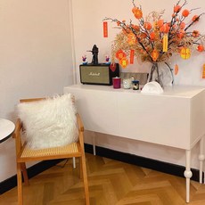 거실복도수납장 현관문 캐비닛 복도 높은 장식 다리 콘솔, 120x40x85 화이트