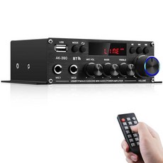 블루투스 앰프 AK-55 플러스 하이파이 스테레오 오디오 전원 2.0 채널 RMS 70W x2 가정용 스피커 시스템 서브우퍼 앰프(TPA3116D2 칩 트레블 & 베이스 USB, Black1 AK390