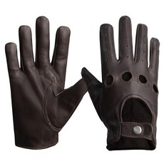 URBAN BUCK 남성용 양가죽 오토바이 장갑 - 터치 스크린 조절 가능한 손목 스트랩 및 니트 커프 따뜻한 겨울 앨런 라이딩 장갑 블랙 (XL), Medium, Brown - Driving Gloves