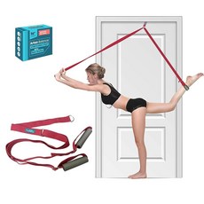 Artan Balance 도어 앵커가 있는 스트레칭 스트랩 - 조절 가능한 루프와 폼 패드가 238.8cm(94인치) 스턴트 유연성 및 균형을 위한 다리 스트레치 요가 댄스