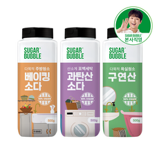 슈가버블 단일성분 베이킹소다500g+구연산500g+과탄산소다500g, 슈가버블 단일성분 베이킹소다500g+구연산500g+과탄, 500g