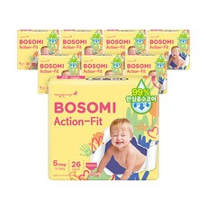 보솜이 액션핏 팬티형 기저귀 공용, 5단계, 208매