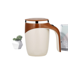 HTYVC 자동믹서컵 자동 회전컵 회전컵 온도 측정 가능한 회전컵, Brown, Battery type, 1개