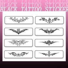 性感魅魔紋身貼 防水刺青貼紙 身體裝飾貼, 1個, CE1-8（8張一套）彩色,6*18cm