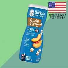 거버 유아용 스낵 곡물 그로스용 퍼프 8개월 이상 복숭아 피치 1.48온스 42g Gerber Snacks for Baby Grain Grow Puffs Puffed Snack, 거버 유아용 스낵 곡물 용 퍼프 8개월 이상 복숭아 피