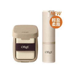 OBgE 絲絨凝凍控油蜜粉餅 5g + 自然遮瑕素顏霜 50g (2件組), 1個, 蜜粉餅+素顏霜【柔霧版】(2件組)