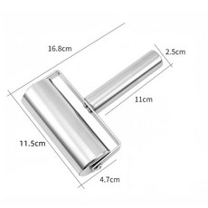 논스틱 매끄러운 스테인리스 스틸 파이 반죽 주방 페이스트리 쿠키용 파스타 피자 금속 도구 밀대 베이킹, Large 1