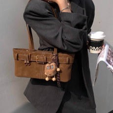 투니스 여성 빈티지 심플 스타일리시 숄더백 장식 포함