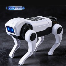 AI 스마트 로봇개 무선 원격조종 프로그래밍 반려로봇 스마트폰 제어 인터랙티브 강아지 기계 교육 실험 조립식 장난감, 1개, 화이트