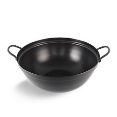 국산 경질 닭 튀김 냄비 35cm / 튀김 볶음 궁중 웍 팬 솥 대형, 1개, 블랙