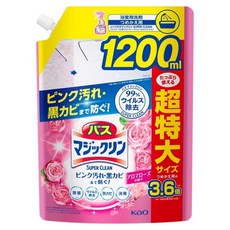 Kao 花王 浴室神奇潔淨超級噴霧 清潔劑 玫瑰香氛 補充包, 1個, 1200ml