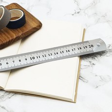 사무용 자 20cm 금속 양면 눈금자