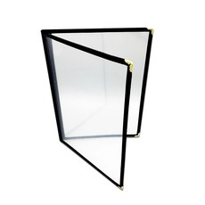 을지메뉴 고급 메뉴판 2단 3단 투명메뉴판, 1개, 투명메뉴판 블랙 4page(2장)