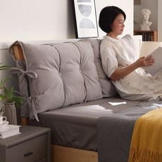 日系床頭方靠墊枕 抱枕 軟包床靠枕 嬰兒防撞床頭板靠墊, K101-深灰色,無床頭使用120*55CM（魔術貼固定）