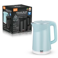 家用電熱水壺 雙層不鏽鋼2.3L, 藍色:需自備轉接頭