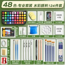 솔리드 안료 수채화 물감 세트 36색 무독성, 32. 프로페셔널세트 48색/124개 무료