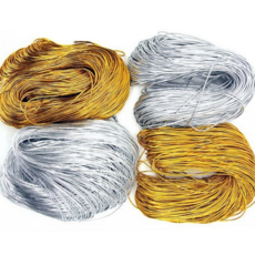 끈공예 재료 핸드메이드 은사 수공예 금사 재료 공예용 늘어나는 악세사리 은색실 포장용 용은사 만들기, 금사(금줄)-(약 180m)