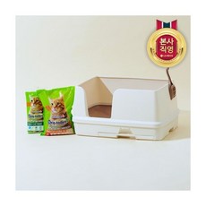 엘지유니참 데오토일렛 고양이 화장실 특대형 와이드 1개월분, 와이드형(모래+패드1개월분)