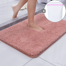 솔하우스 빨아쓰는 욕실 부드러운 발매트 세탁망증정, 1개, 딥핑크