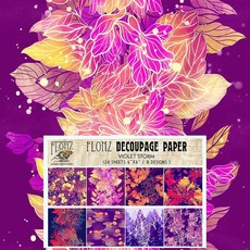 디커플리지 공예 및 스크랩북 가을 숲 나무 잎을 위한 페이퍼 팩(24매 6 x6 ) 와일드베리 FLONZ 빈티지 스타일의 패턴