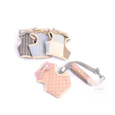 강아지 외출용 하네스 조끼타입 줄포함 산책용줄, 블루라인 S