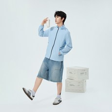 夏季青年連帽冰絲速幹UPF50防曬衣男休閑拉鏈外套