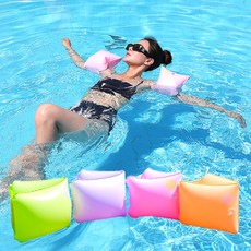 컬러풀 감성 성인 물놀이 암튜브 수영장 워터파크 팔튜브, 1세트, 그린