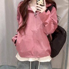 美式複古衝鋒衣外套女春秋2025新款戶外運動防風寬鬆情侶夾克上衣